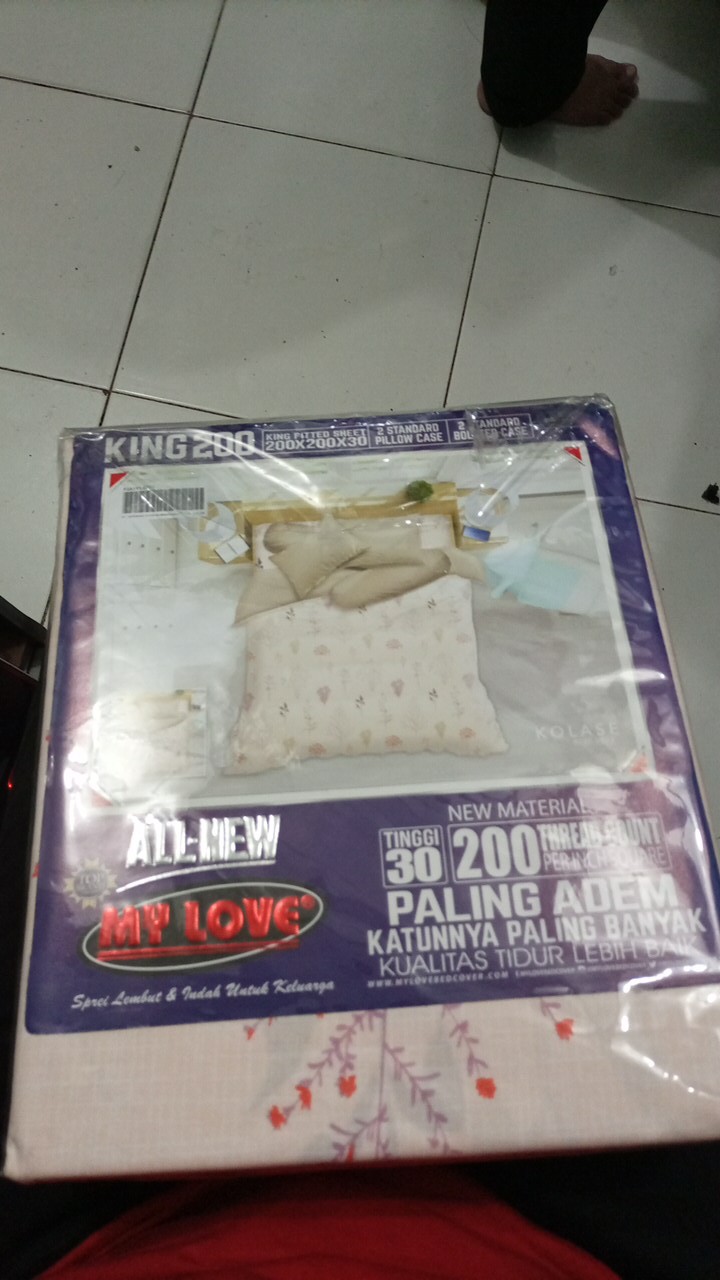 Sprei Katun All New My Love 200x200 Tinggi 30 - Amarilis Coastal Kolase  Sp200t30anml Sleepwell 200