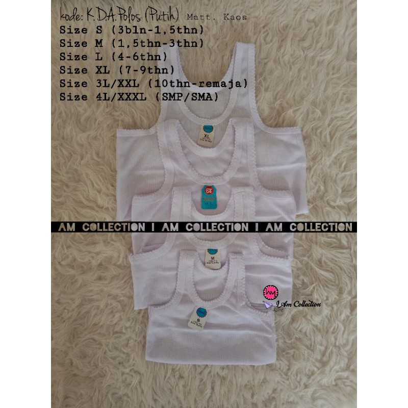 AM | Kaos Dalam Anak Putih Polos