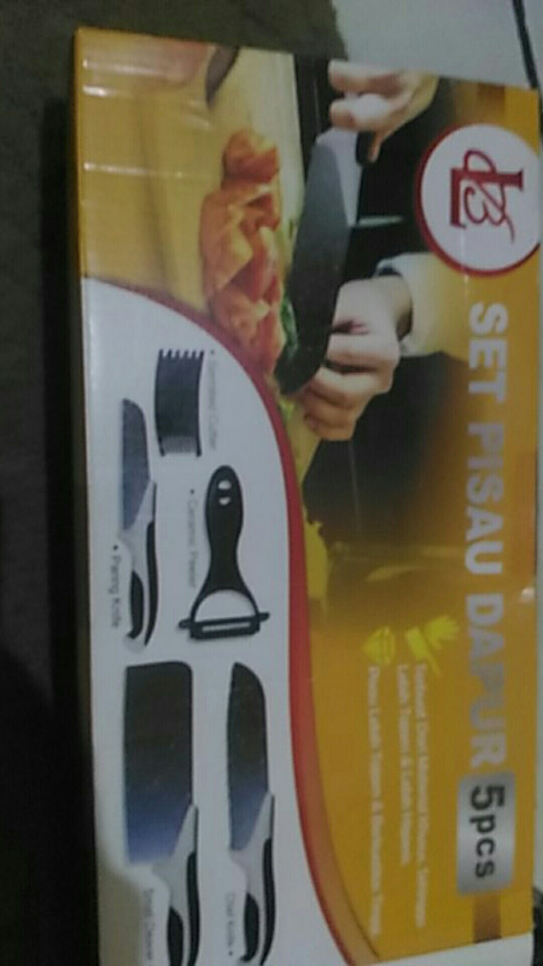 Aweneeds Pisau Dapur Keramik 5pcs Pisau Set Masak Sayur Daging Buah Chef Cooking Knife Ps03 - Hitam