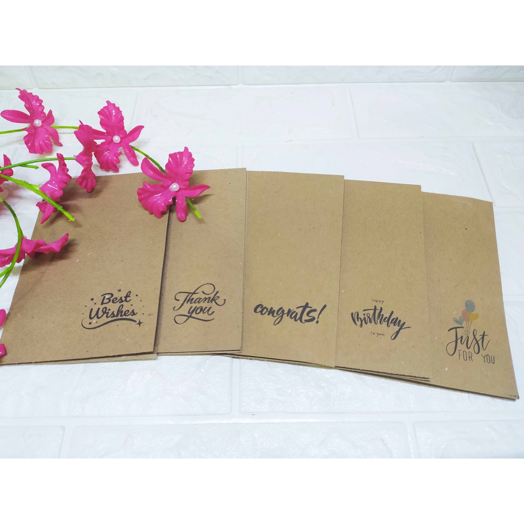 Kartu Buket Handmade Cokelat - Greeting Card aesthetic Cantik Elegant