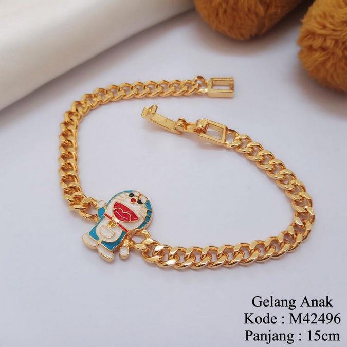 Gelang Tangan AnakTitanium Lapis Emas Perhiasan Anak Lucu