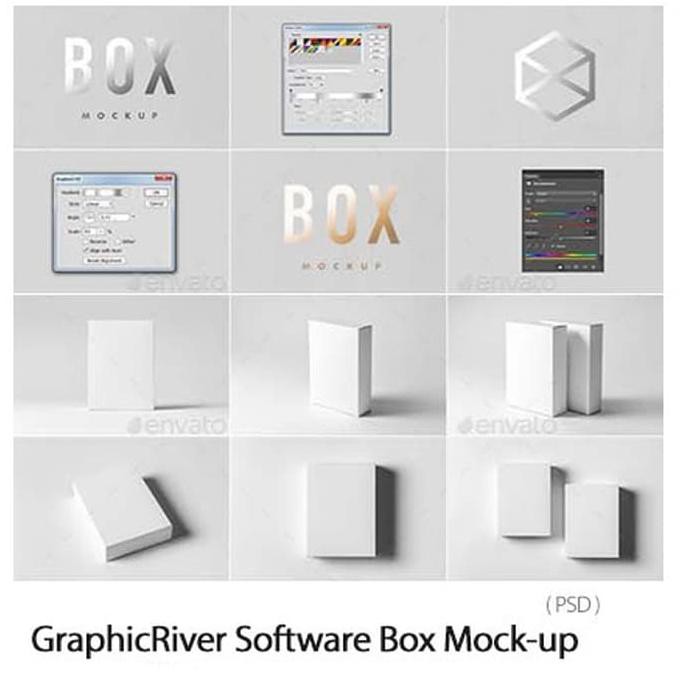 Download Template Mockup Desain Kemasan Packaging Software Box Design Shopee Indonesia PSD Mockup Templates