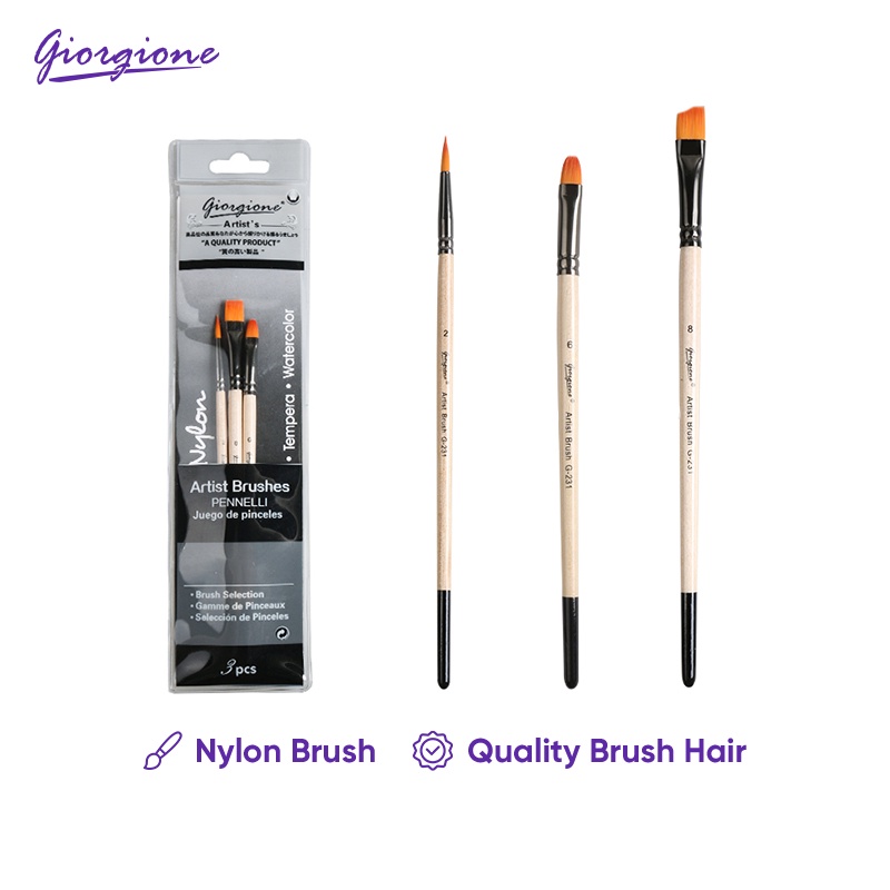 

Giorgione Kuas Lukis Oil Paint Brush Set 3 Pcs Nylon