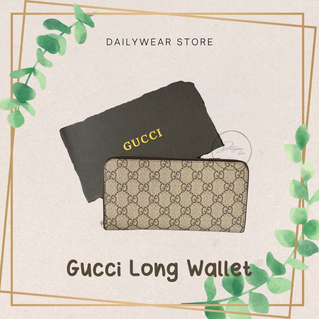 Gucci Monogram Zip Long Wallet / Dompet Panjang Wanita / Premium / Murah