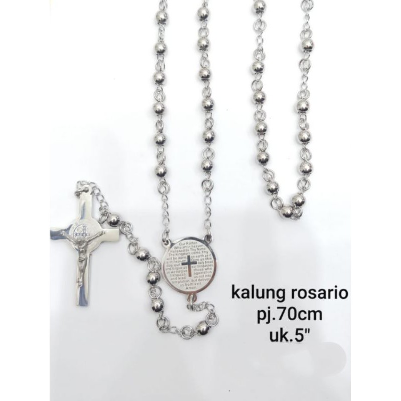 Kalung Rosario Silver Titanium45