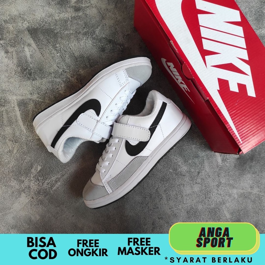 SEPATU ANAK NIKE BLAZER 77 PUTIH LOW LAKI LAKI PEREMPUAN USIA 1 2 3 4 5 6 7 TAHUN IMPORT / SEPATU KIDS SEKOLAH TK/SD TERMURAH / SEPATU SNEAKERS ANAK KEREN