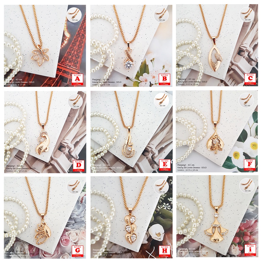 XLT 055 Kalung Xuping Panjang 60 cm Liontin Gold Aksesoris Hijab Korea Luxx Xuping