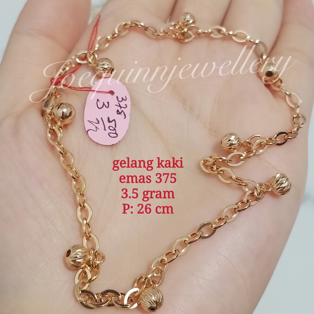 gelang kaki emas 375