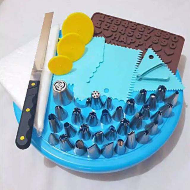 Paket Dekorasi Cake Ultah with Silicone Angka (Q52)