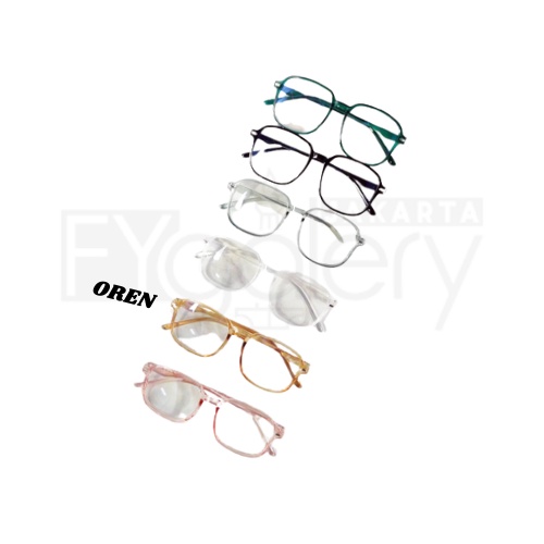 FYGALERYJAKARTA K701 Kacamata Anti Radiasi Frame Lensa Transparan Wanita Pria Murah-Oren