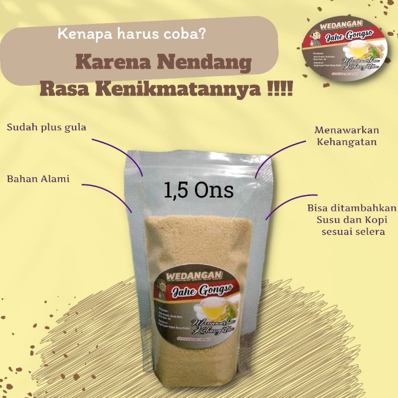 

Wedangan Jahe Gongso (Bisa COD)/1,5 Ons