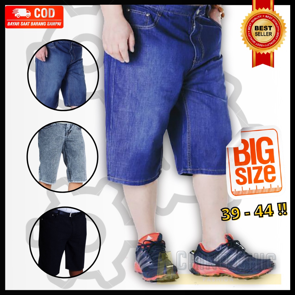 Celana Jeans Pendek Pria Jumbo Dewasa Big Size Pants Clana Pendek Pria Ukuran 39-44