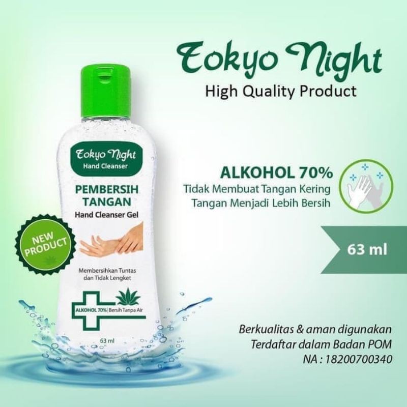 HAND SANITIZER TOKYO NIGHT/PEMBERSIH TANGAN 63ML BPOM