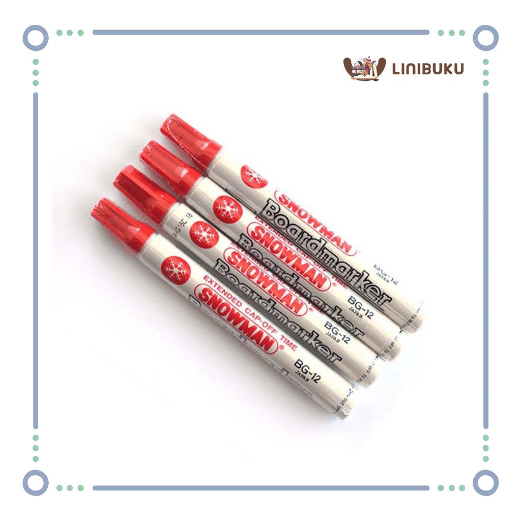 

Spidol Snowman Boardmarker - Untuk Papan Putih, Bisa Dihapus (Erasable Ink) : Merah - ATK