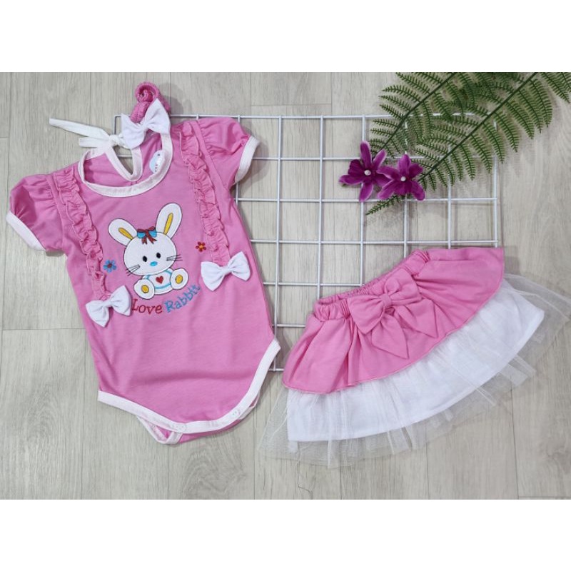 Baju bayi perempuan Jumper tutu + bandana