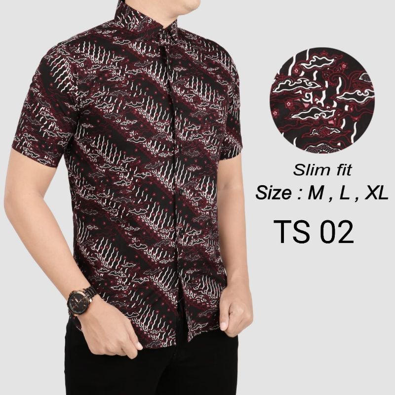 KEMEJA BATIK PRIA SLIM FIT KATUN COLINDION BAJU BATIK PRIA SLIM FIT KEREN CBS705