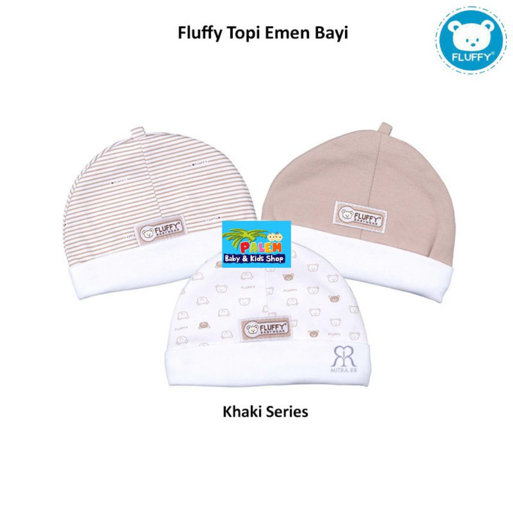 Fluffy topi baby bulat motif baby newborn 1pcs