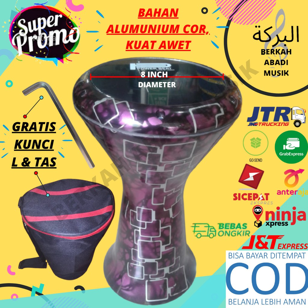 DARBUKA 8 INCH KUNCI L DARBUKA 8 INCI DARBUKA 8 INCH MURAH ALUMUNIUM DARBUKA 8 INCH MURAH TAS DARBUK
