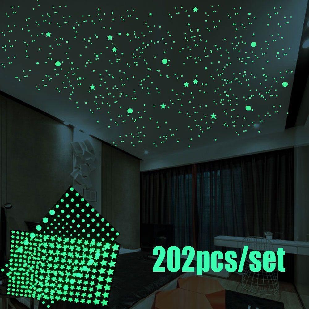 Agustina Stiker Dinding Kamar Tidur Bintang Luminous Dots Fluorescent