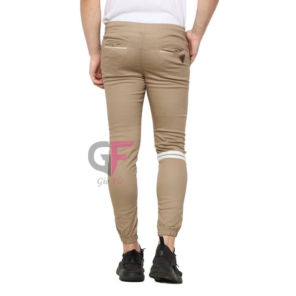 GIOFLO Jogger Pants Terbaru Celana Panjang Casual Cowok Coklat / CLN 961