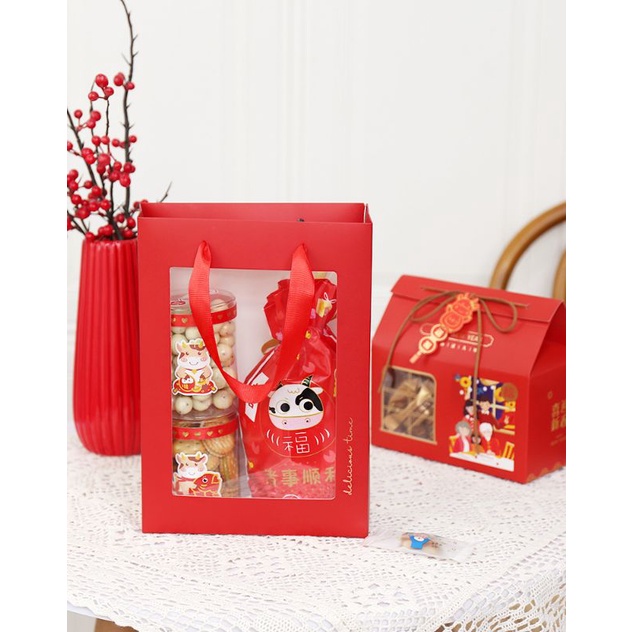 PAPER BAG MERAH IMLEK TAS HAMPERS HADIAH SINCIA GIFT BAG MEWAH