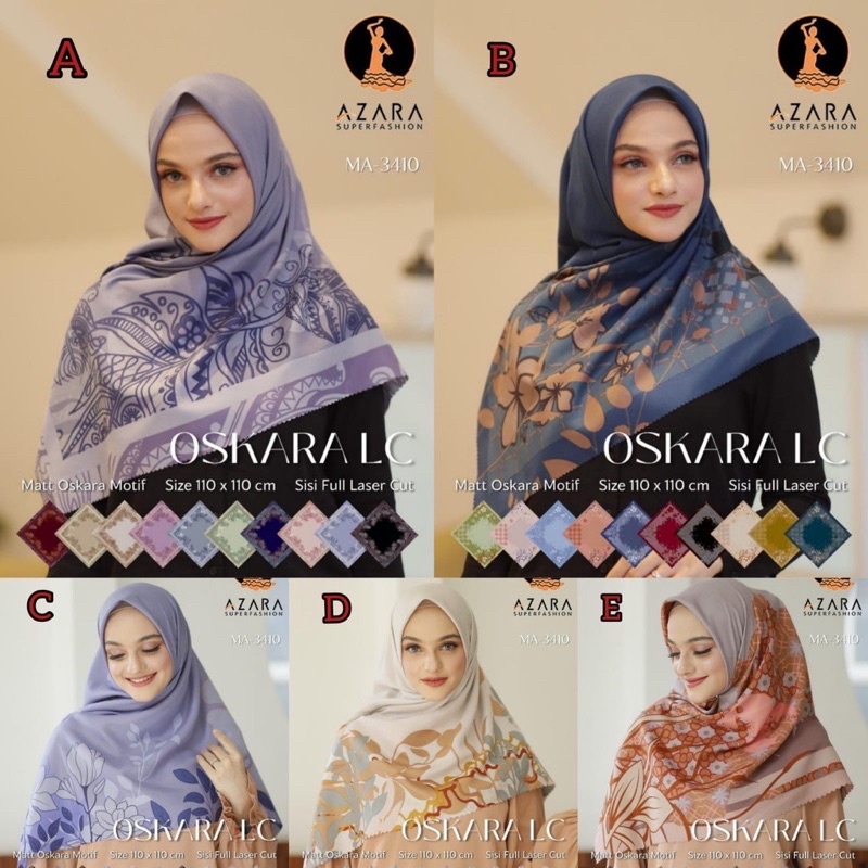 Hijab Segi Empat Motif Azara Maskara Silk