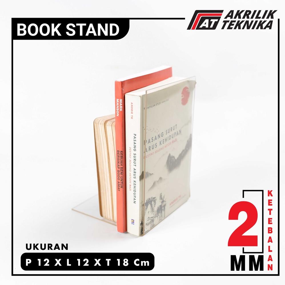 

((BISA COD)) ACRYLIC / AKRILIK BOOK STAND / PENAHAN / PEMBATAS BUKU GANJAL BUKU 2MM