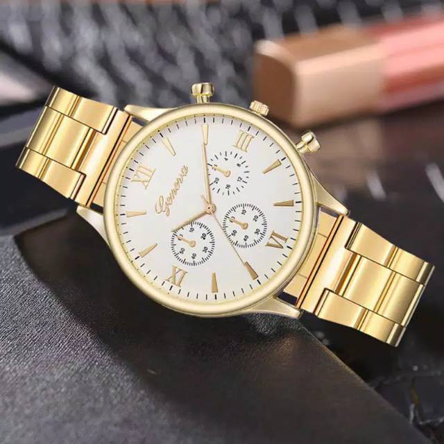 JAM tangan Geneva murah ori geneva warna gold emas