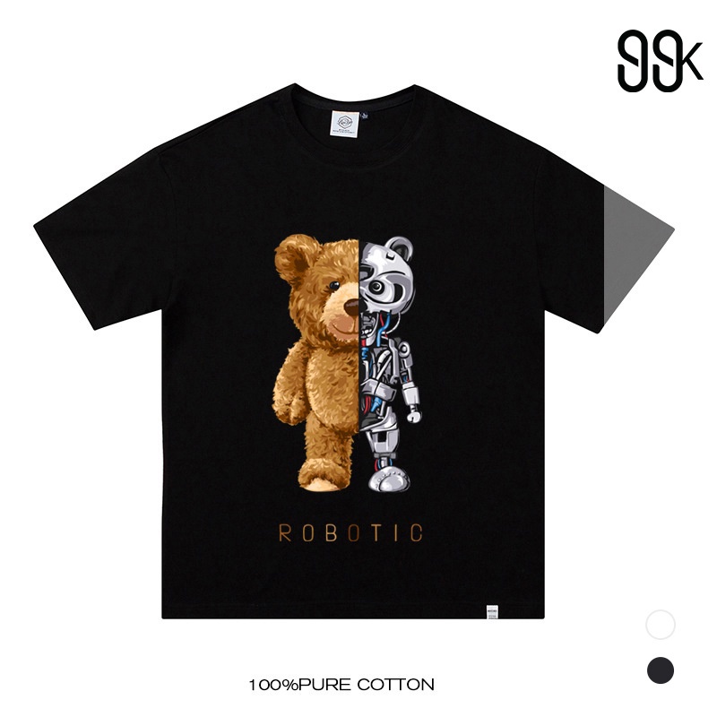 [S.T] Cotton Printed Teddy Bear Robotic Atasan Kaos Sablon 2586 (S-XXXL)