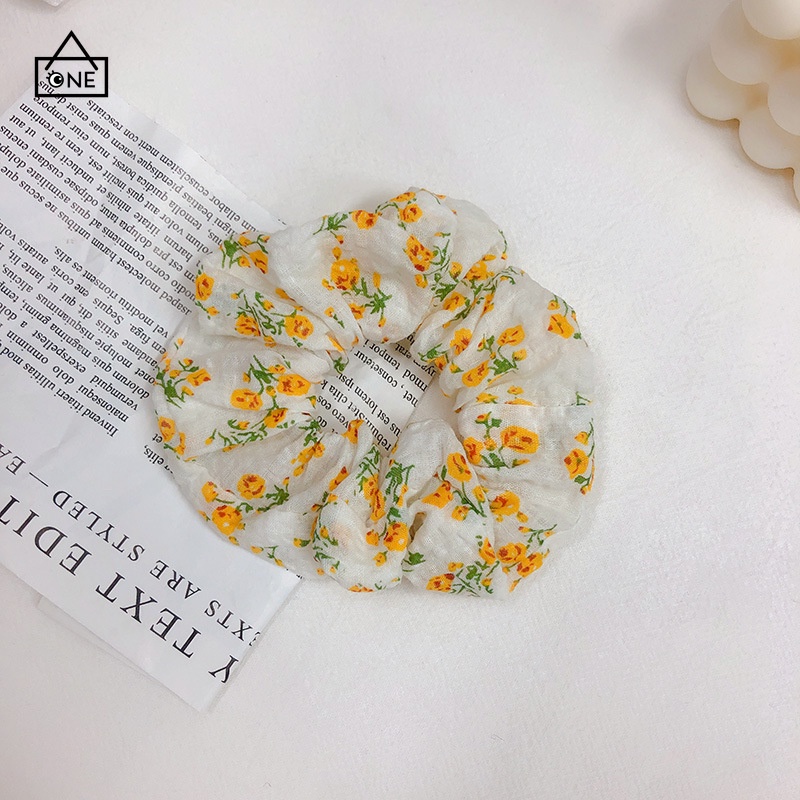 Ready stock COD Korea  Ikat Rambut Wanita Scrunchie Bunga Tali Aksesoris Karet Rambut A one