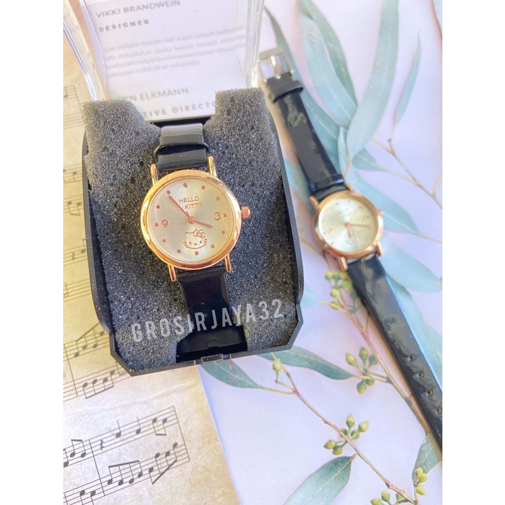 Jam Tangan Kitty Wanita Analog Quartz Dengan Strap Kaleb Fashion Korean Import