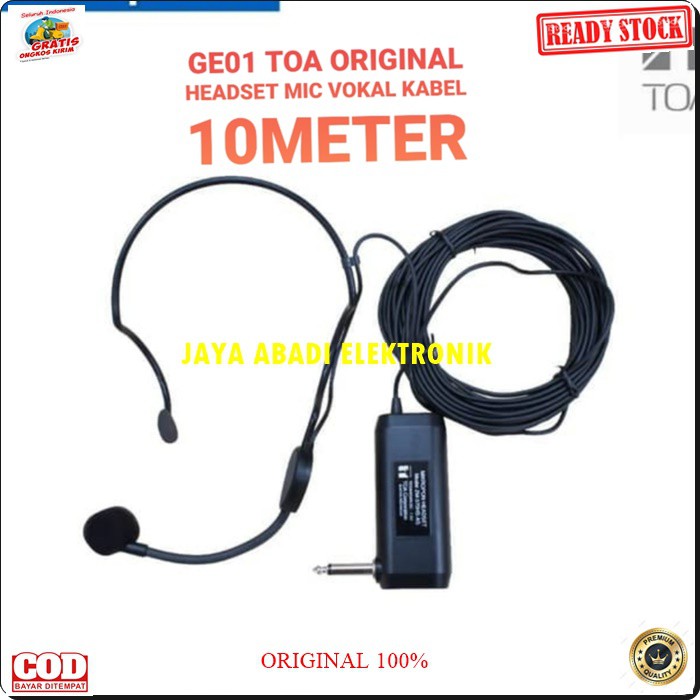 G01 TOA MIC HEADSET 10 METER MIKROPHONE AUDIO MIK BANDO KABEL PANJANG CABLE CONDENSER PEKA SENSITIF ELECTRIK MIKROPHONE VOKAL PROFESIONAL UNIVERSAL BISA DIPAKAI KESEMUA KE ALAT AUDIO MENGGUNAKAN BATERAI A2