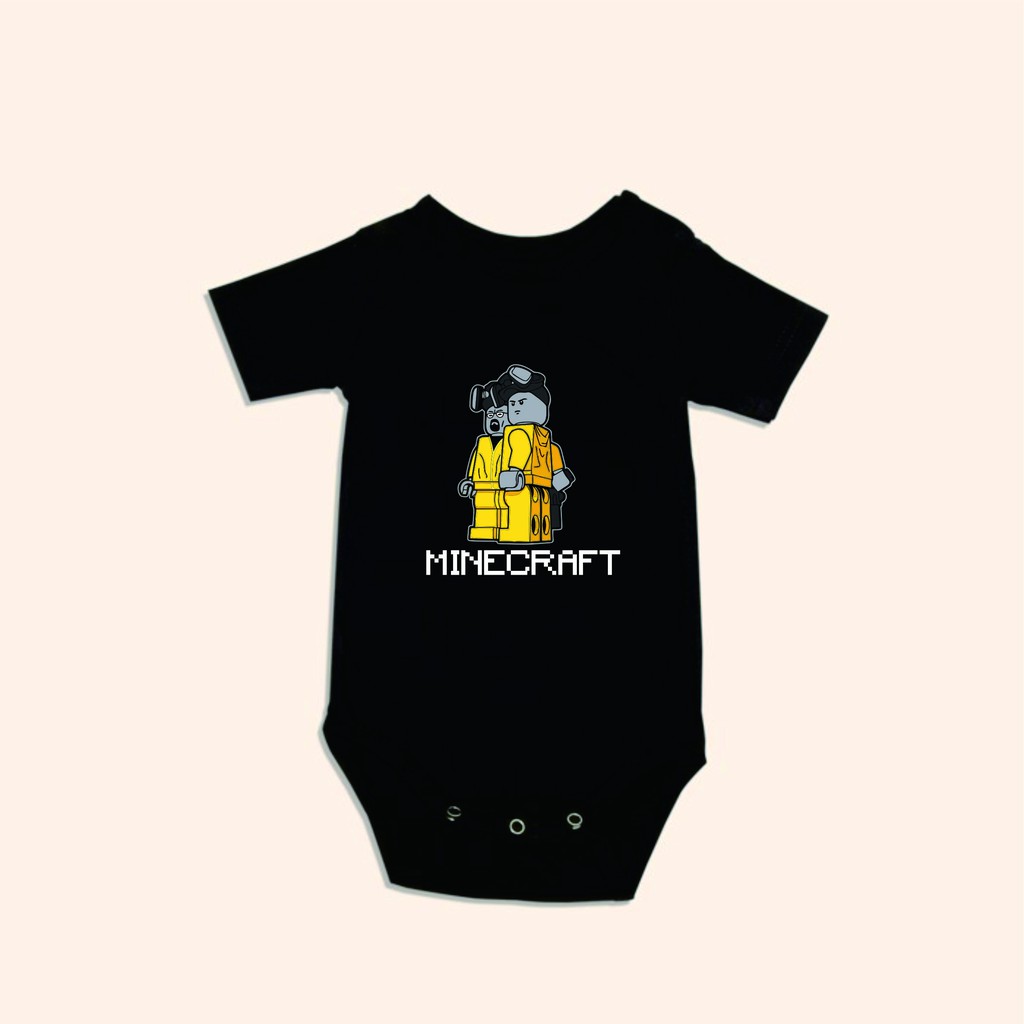 Jumper Bayi /Bodysuit /Romper  Motif Minecraft Usia 0 sd 12 bulan