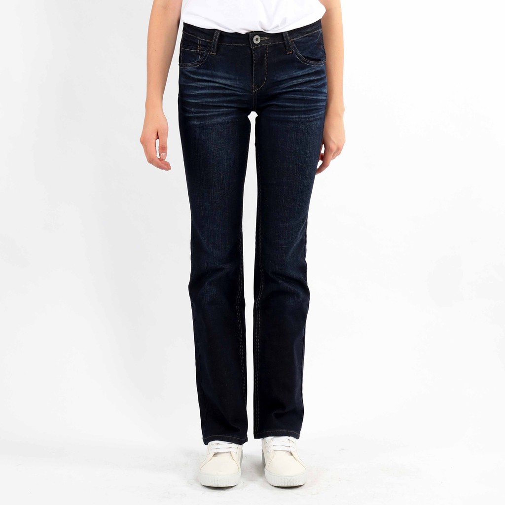  Celana  Jeans Wanita Panjang Cutbray  High Waist City Jeans 