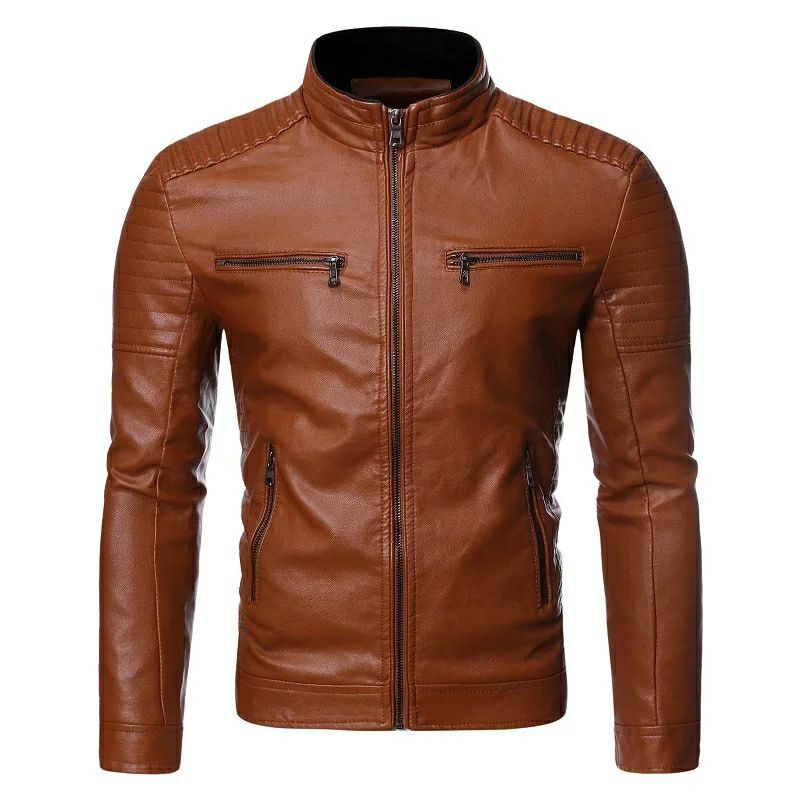 PREMIUM Jaket Kulit Pria Elegant Brownie ARL 033 Silverstone RFLA Ariel Noah Sintetis 90 Mirip Kulit