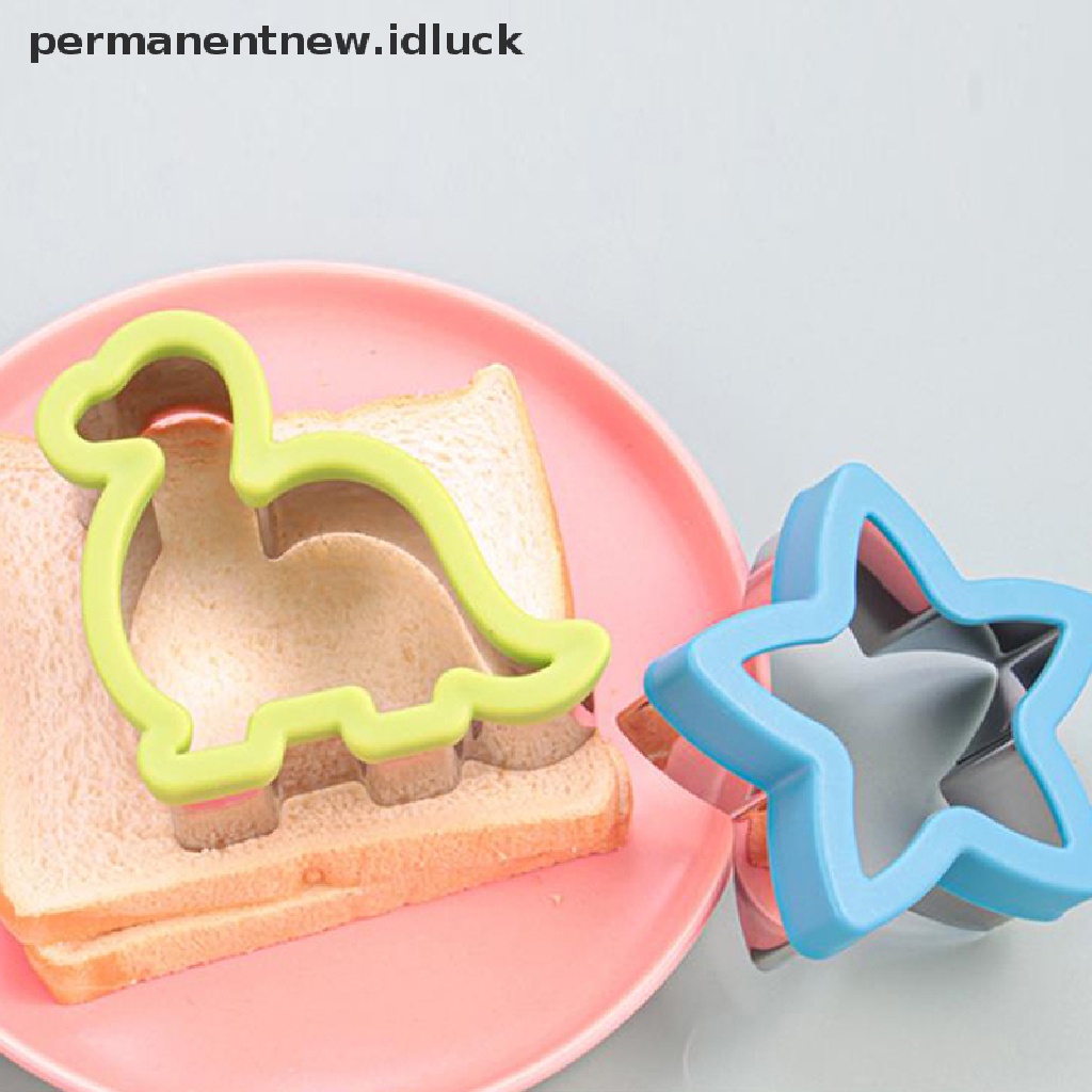 Cetakan Pemotong Roti Sandwich Bahan Plastik Stainless Steel Bentuk Kartun Hewan