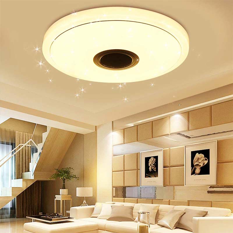 Lampu led Plafon RGB dengan speaker dan Wifi design modern minimalis Smuxi Lampu LED RGB Plafon minimalis modern Light Bluetooth Speaker 36W 33cm pintar smart remote dekorasi canggih- BR1530 WiFi Modern RGB LED Ceiling Light Home Lighting APP bluetooth