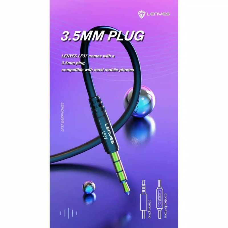 MINIGO HEADPHONE LF36 + BOX HEADSET GAMING LENYES LF36 IN EAR HIFI STEREO EARPHONES GAMING EXTRA BASS WITH HANDSFREE MICROPHONE