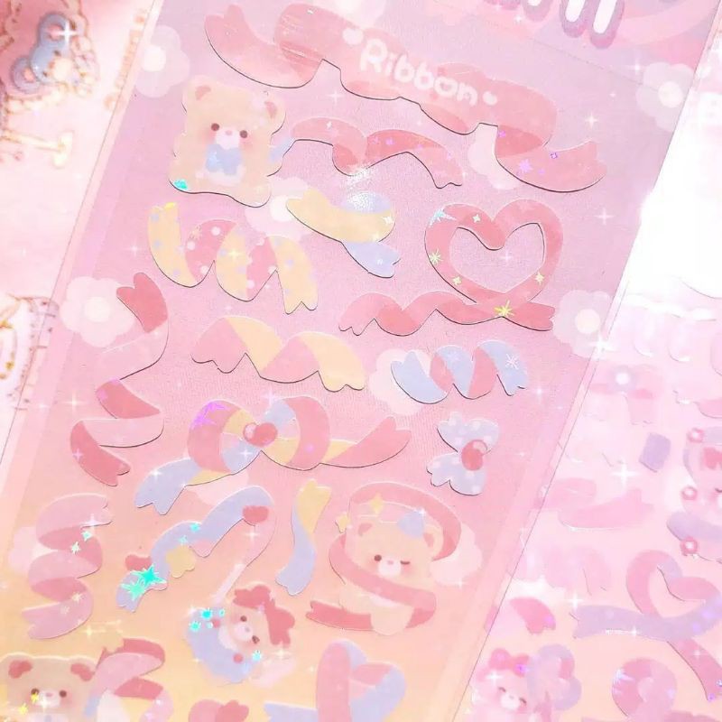 

[CANDYCATS] STICKER DEKORASI BERUANG LUCU GLITTER