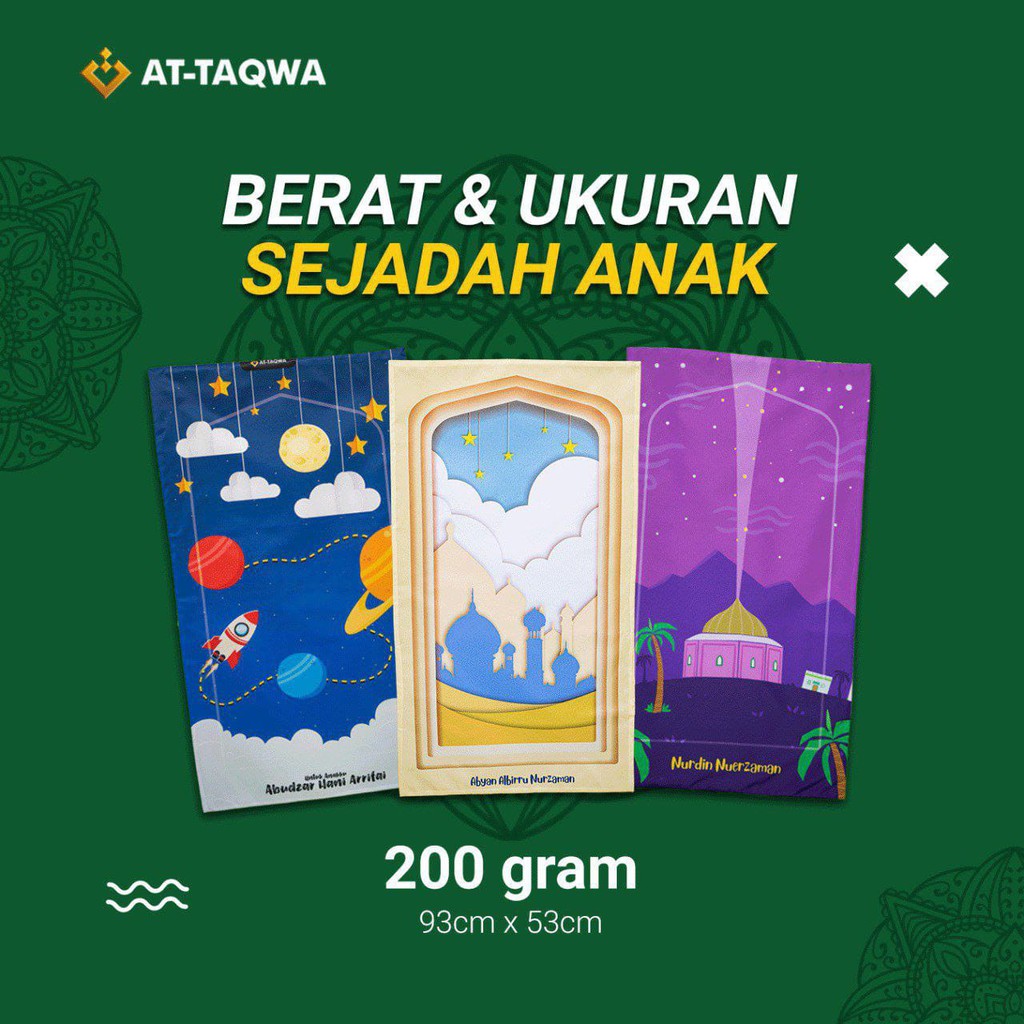 SAJADAH TRAVEL ANAK ATTAQWA PREMIUM GRATIS CUSTOM NAMA-3