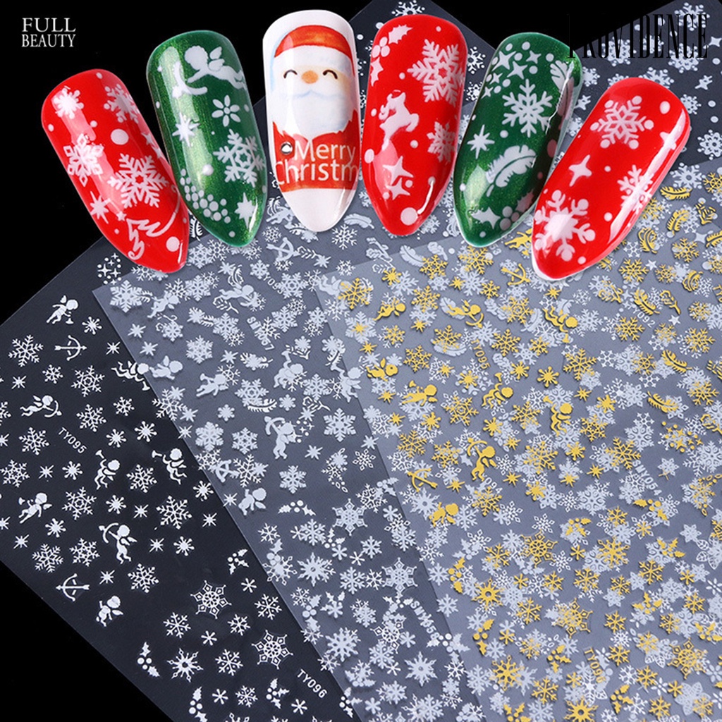 Providence Nail Sticker Christmas Patterns DIY Ultra Thin New Year Nail Art Design Winter Sliders for Female