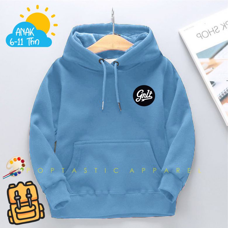 Sweater Hoodie ANAK Laki-laki Perempuan GREENLIGHT TEBAL LEMBUT dan NYAMAN