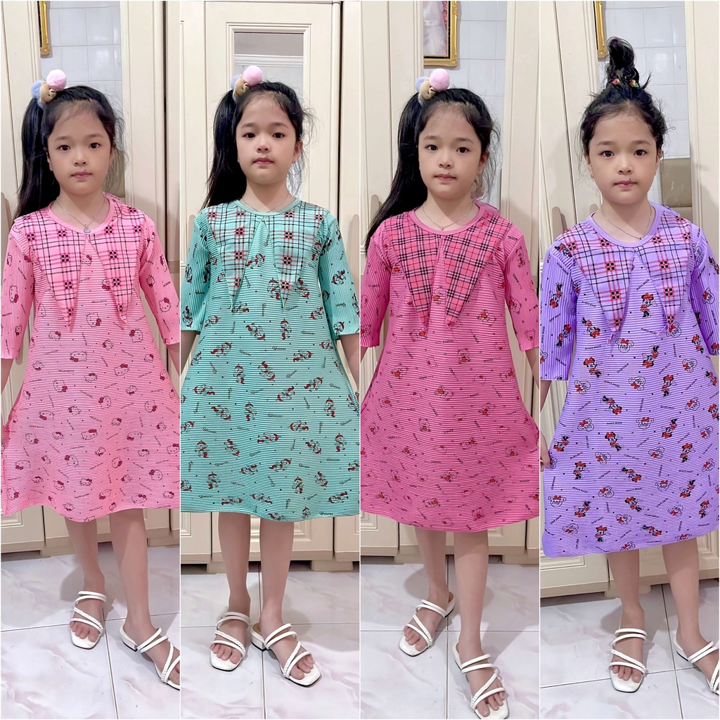 V&amp;Z kids- baju anak turun naik/dress anak 2-10tahun/dress anak turun naik/dress kekinian/baju viral tiktok