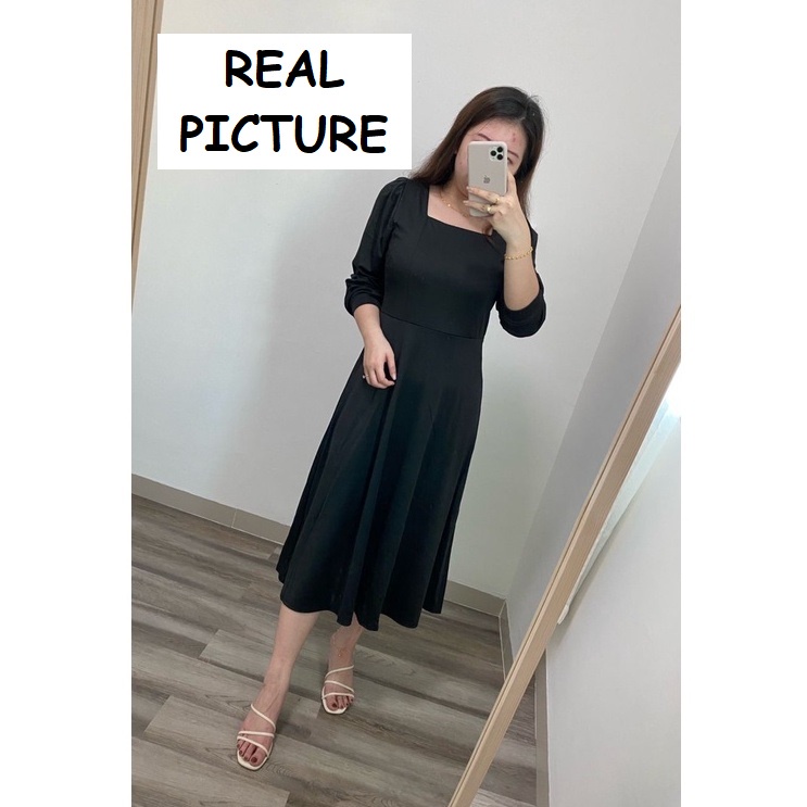 Dress Lengan Panjang Korea wanita // Korean Party Dress Square Neck-100% IMPORT/PAKAIAN KOREA/BAJU KOREA/BAJU WANITA (S-2XL)DRESS KOREA STYLE/ KOREAN DRESS/ DRESS WANITA KEKINIAN KOREA DRESS/BAJU KOREA/ PAKAIAN WANITA KOREA/ DRESS KOREA STYLE KEKINIAN