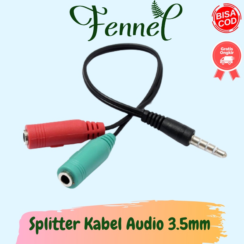 Splitter Kabel Audio Microphone dan Headphone 3.5mm HiFi AV123