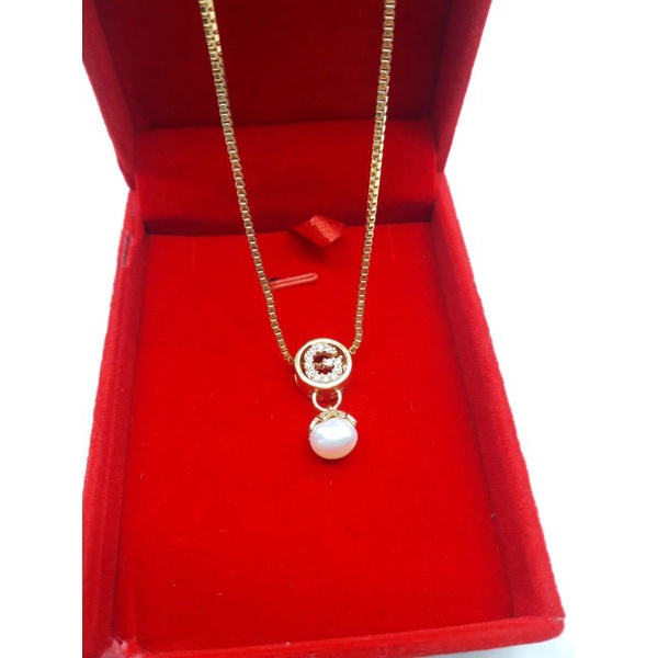 Kalung Huruf A B C F H R V Y  Mutiara Asli Rhodium Dan Permata Kalung Cewek Kalung Nama bersertepika