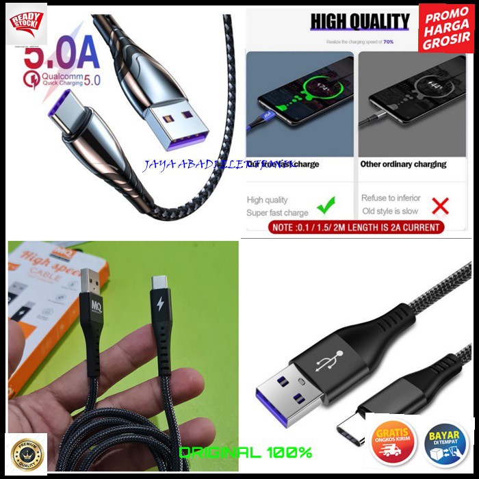 J369 KABEL DATA 5A USB TYPE C TIPE SUPER FAST CHARGING METAL CABLE CHARGER CHARGE KUALITAS PREMIUM VOOC FLASH CAS CASAN GADGET UNIVERSAL MULTI FASTER HP HANDPHONE MQ BESI KHUALITAS PREMIUM SUPER PANJANG 1 METER COCOK UNTUK SEMUA MEREK HP