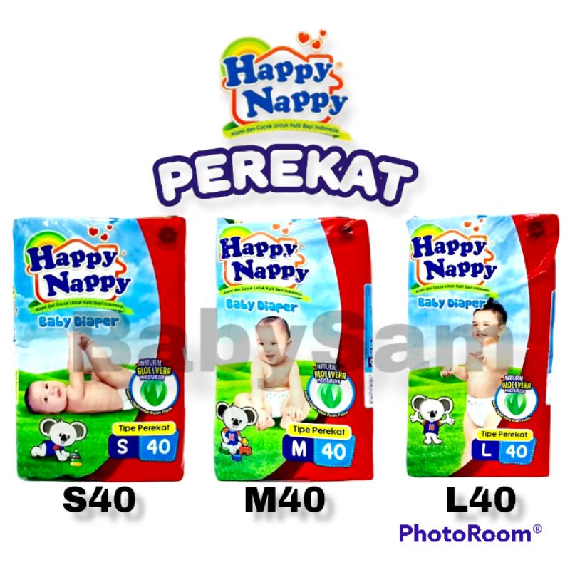 HAPPY NAPPY Baby Diapers Popok Perekat S40, M40 dan L40