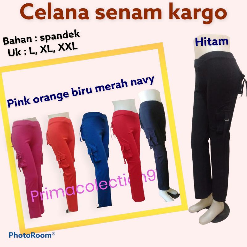 Celana senam kantong kargo(celana senam pdl wanita)