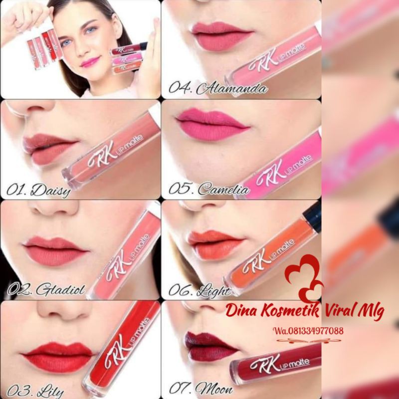 (✔COD) RK LIP CREAM MATTE | Lip Matte Waterproof | ORIGINAL Rk Cosmetics